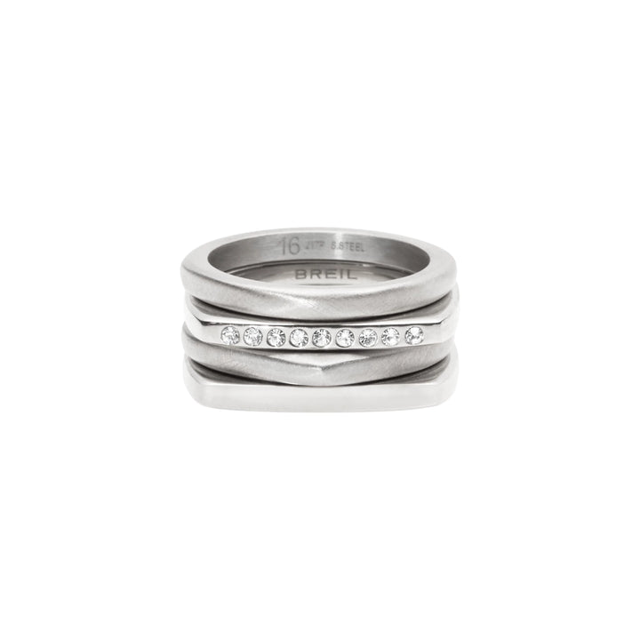 Breil set 4 prsteny Tetra Steel TJ3203
