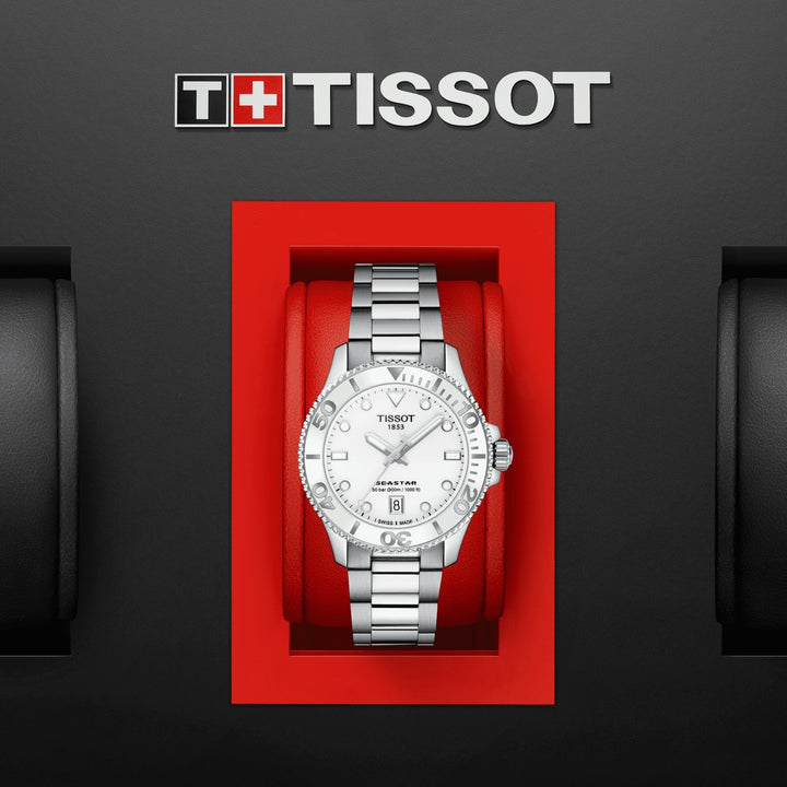 Tissot Seastar 1000 36 mm Wit Quartz Steel T120.210.11.011.00 uur