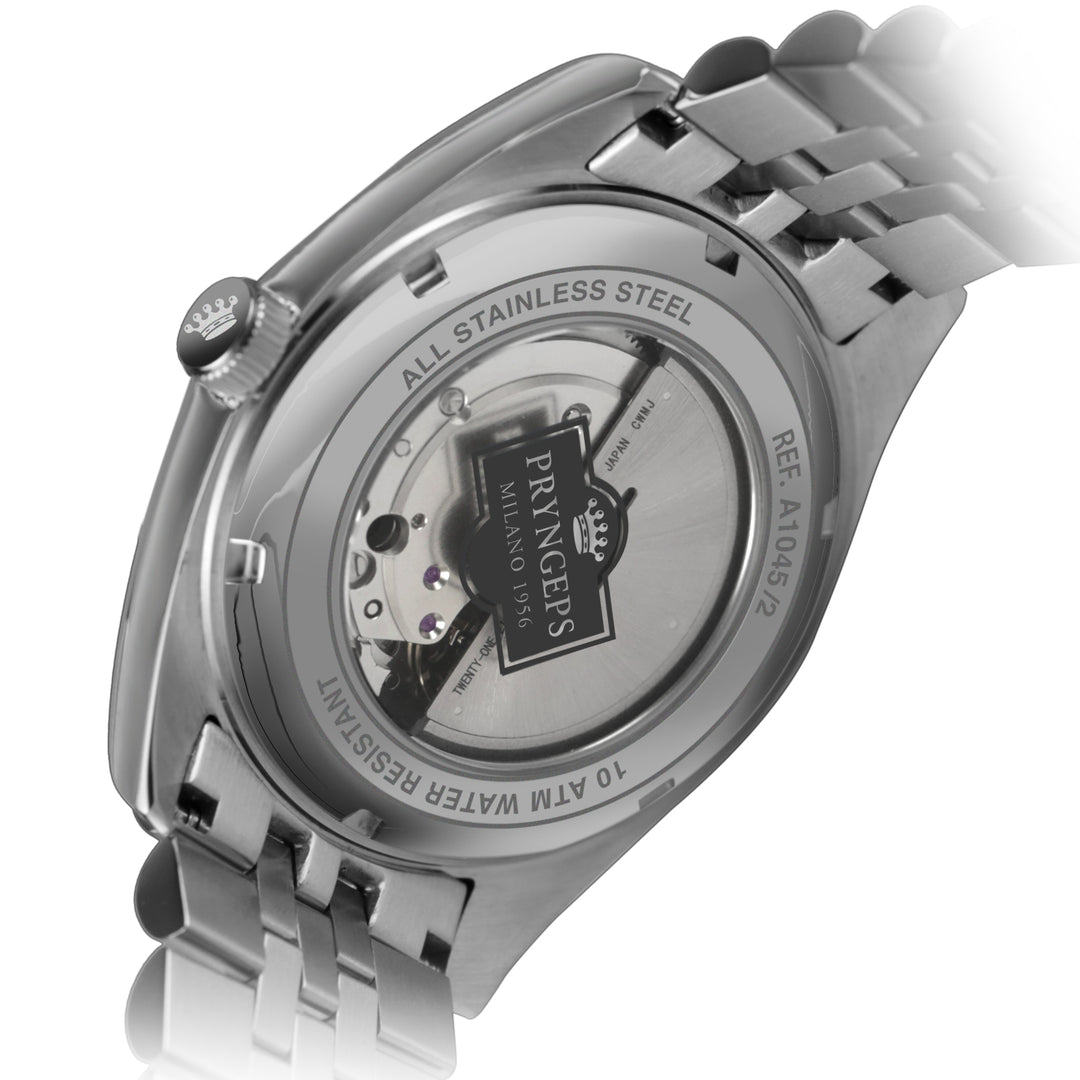 PRYNGPS erre x 40 mm zegarek biała automatyczna stal A1045/2 BI