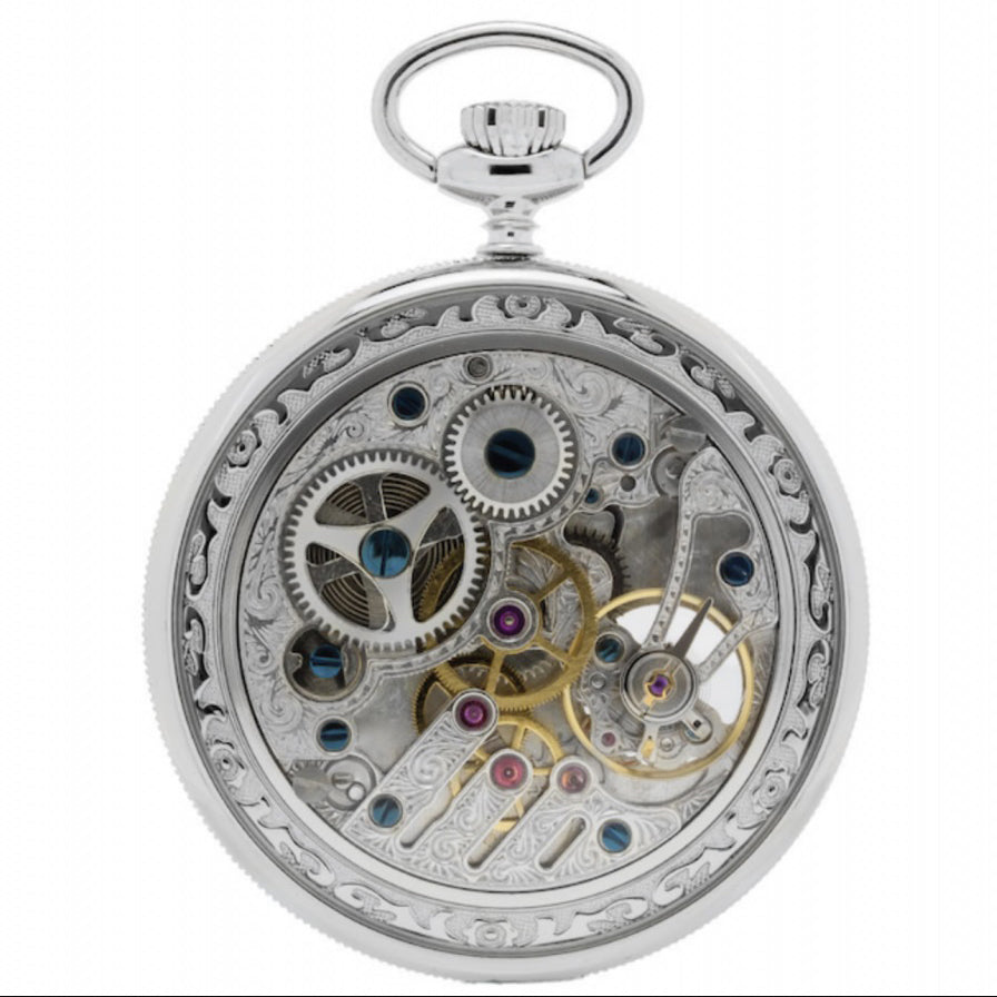 Pryngps Pocket Watch 50mm White Manual Charge Steel T087