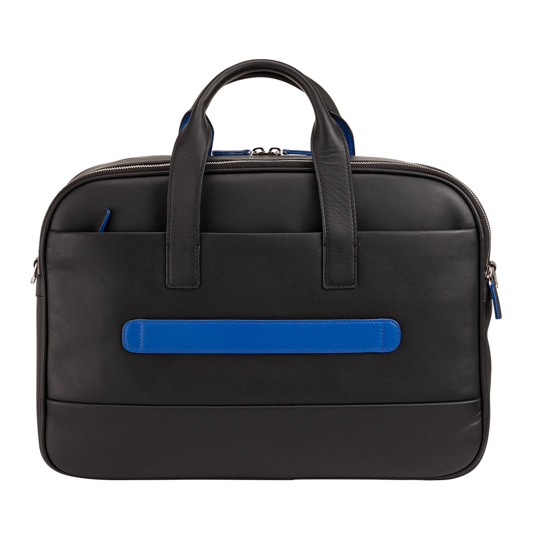 DuDu Pracovní taška pro muže v kůži, držáku na PC nebo složku MacBook až do 16 palců, dvacet -čtyři -místnost v kanceláři s ramenním popruhem, držadly a dvojitým zipem