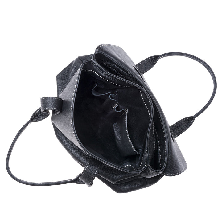 Lavet i Italien medium skulder læderpose med dobbelthåndtag DuDu