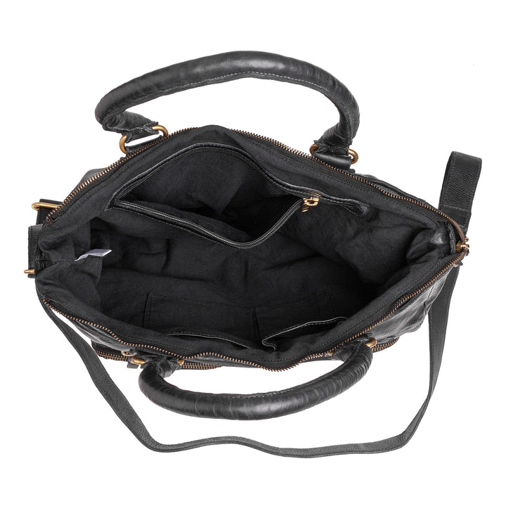 DuDu Vintage damska torebka w dół torby na ramię w prawdziwej skórze wielokładowej z zamkiem błyskawicznym i uchwytami