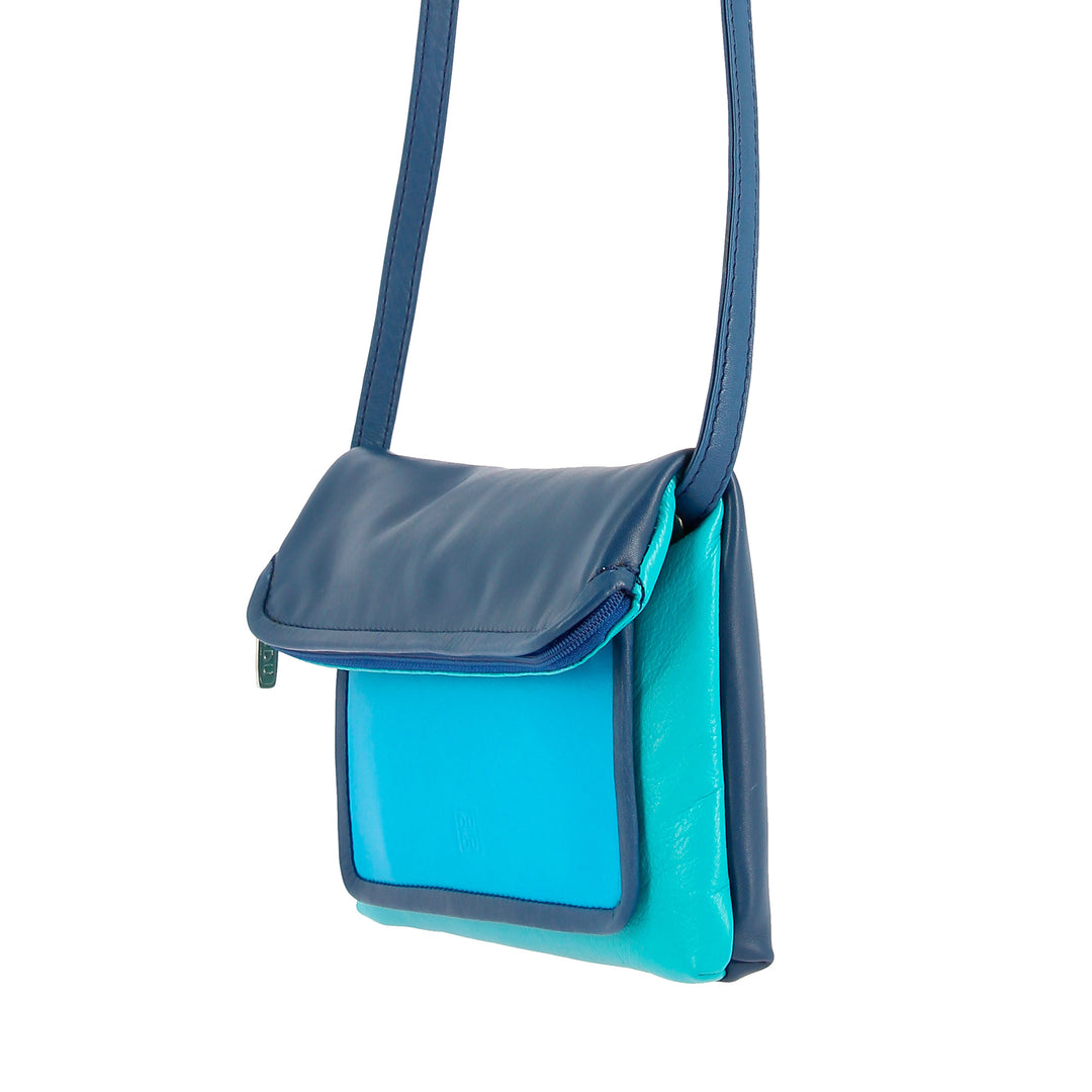 DuDu Kvinders taske i ægte skulderrem eller flerfarvet håndkoblingspose med lynlås