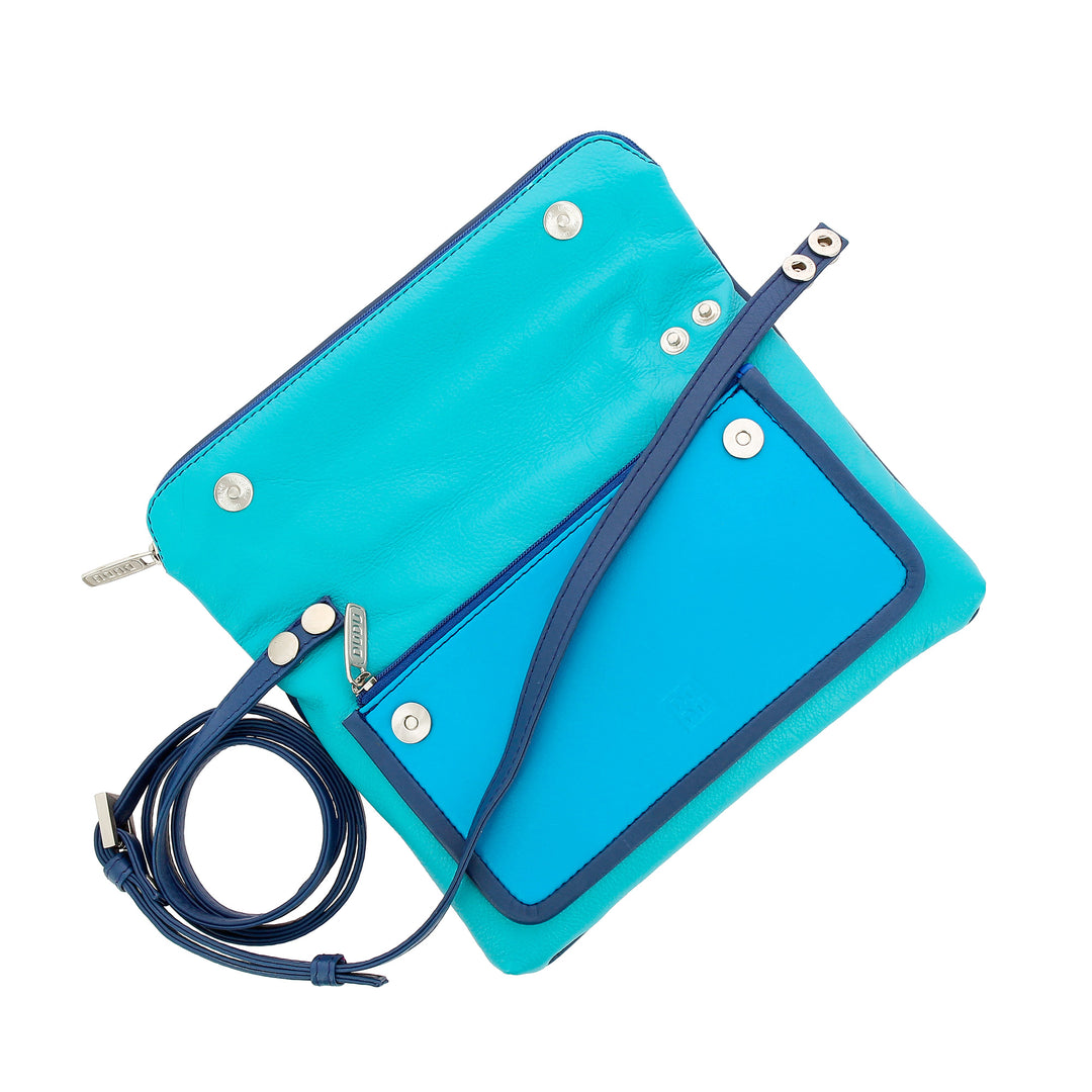 DuDu Dámská taška v reálném ramenním popruhu nebo vícebarevném tašku na ruční spojku se zipem zipu