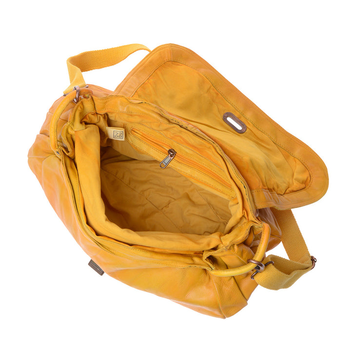 Stor vasket lædervasket skulderpose med klap med klap DuDu