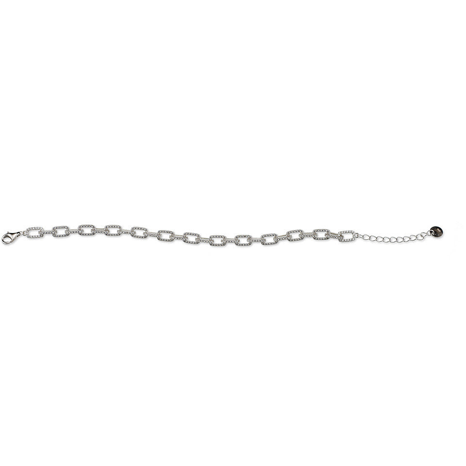 Sovereigns 925 Cubic Zirconia Silver Light Chain Bracelet J6557