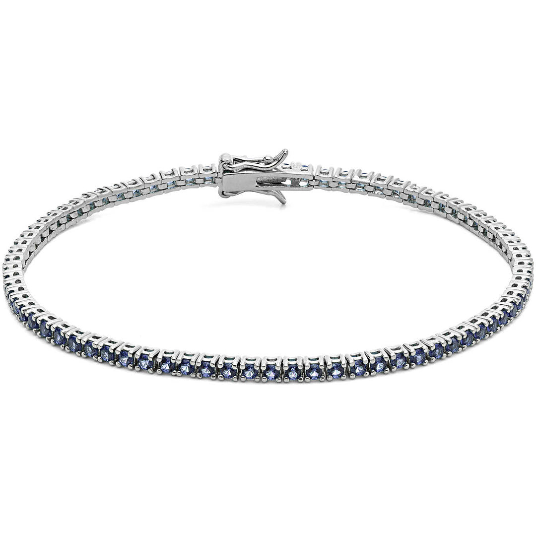 Silver Silver Tennis Bracelet 925 Zirkoni Blue UBR 995 M18