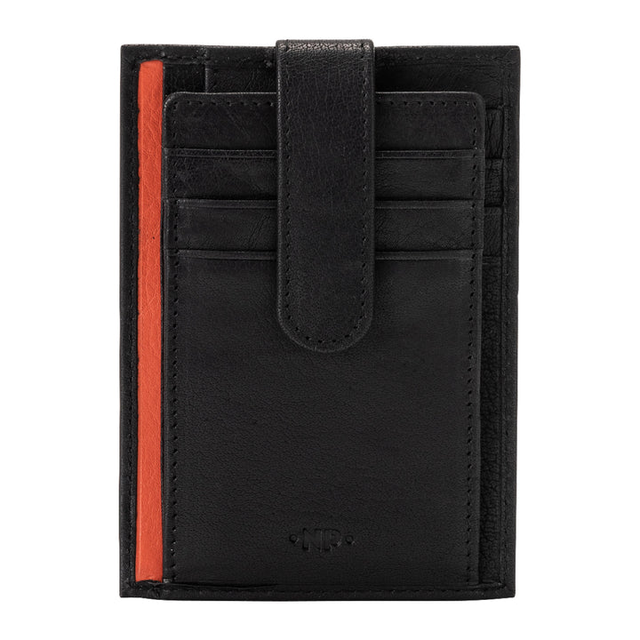 Kreditní karty Nuvola Leather Sachet pro muže v kapesní kožené kožené karty držák s knoflíkem