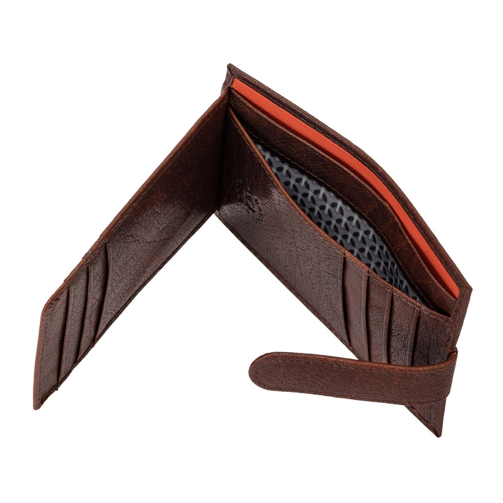 Kreditní karty Nuvola Leather Sachet pro muže v kapesní kožené kožené karty držák s knoflíkem