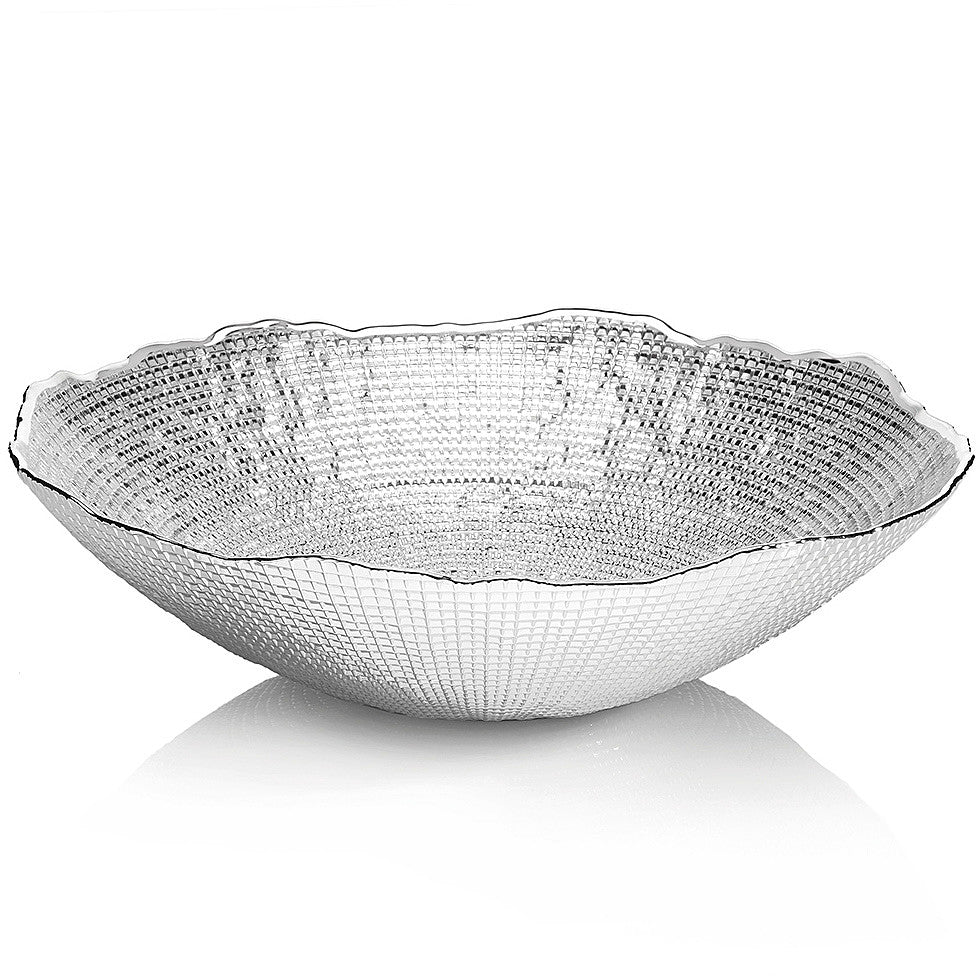 Ottaviani bowl centerpiece Infinity 31cm H.8.5cm silvered glass 800387