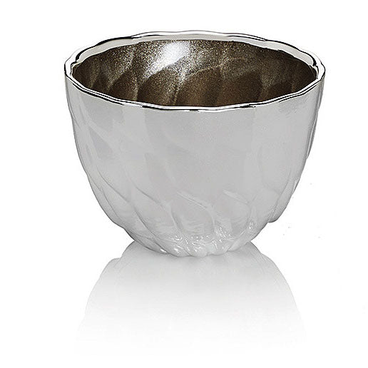 Ottaviani bowl centerpiece Magnolia 9cm H.6,5cm silvered glass sand 800379C