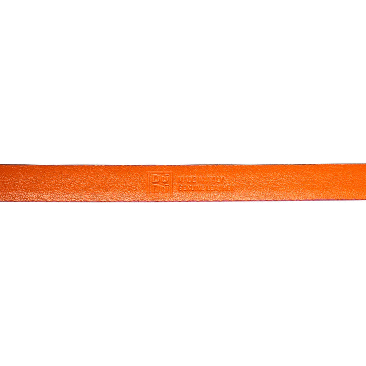 DuDu Pasek damski w prawdziwej skórze wyprodukowanej we Włoszech dwupoziomowy H 12 mm Kluczowa klamra z szpilką