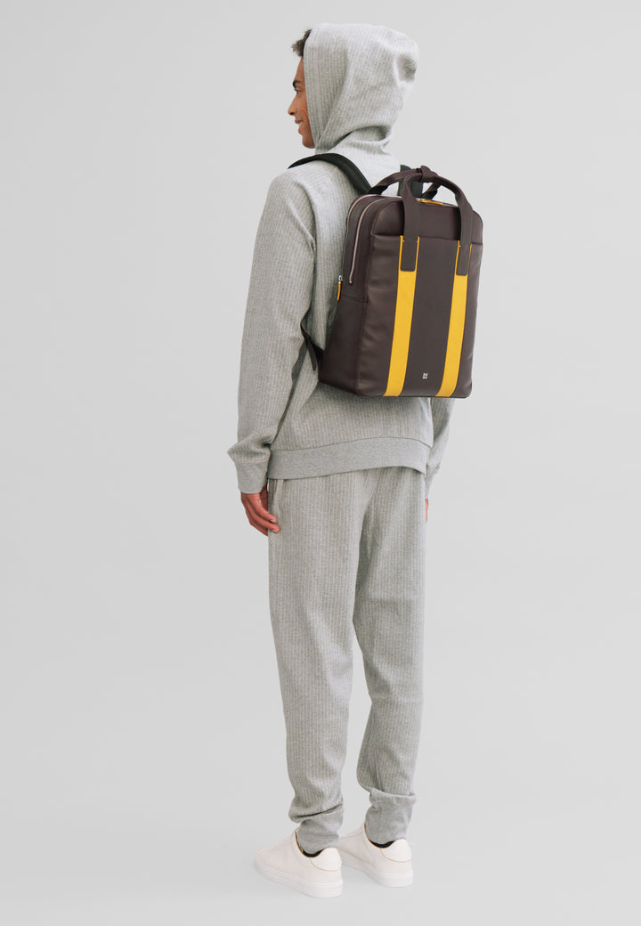 DuDu Batoh pro muže skutečné kožené pánské, batoh PC až 16 ”, držák tabletů, cestovní batoh s elegantním barevným obchodem s útokem vozíku