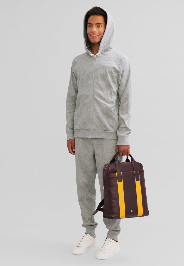 DuDu Batoh pro muže skutečné kožené pánské, batoh PC až 16 ”, držák tabletů, cestovní batoh s elegantním barevným obchodem s útokem vozíku