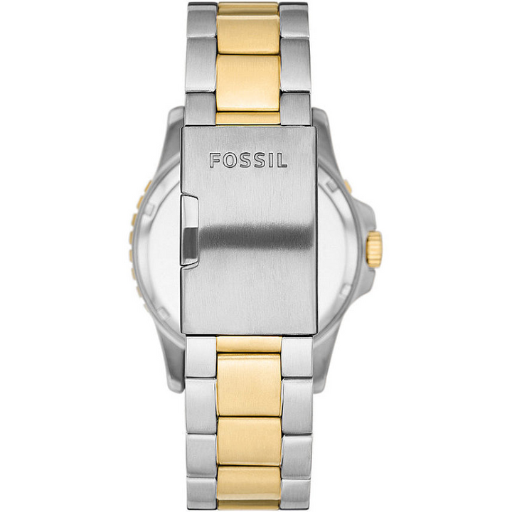 Watch Fossil Watch Blue 42 mm czarny kwarc stalowy PVD kończy żółte złoto FS5951
