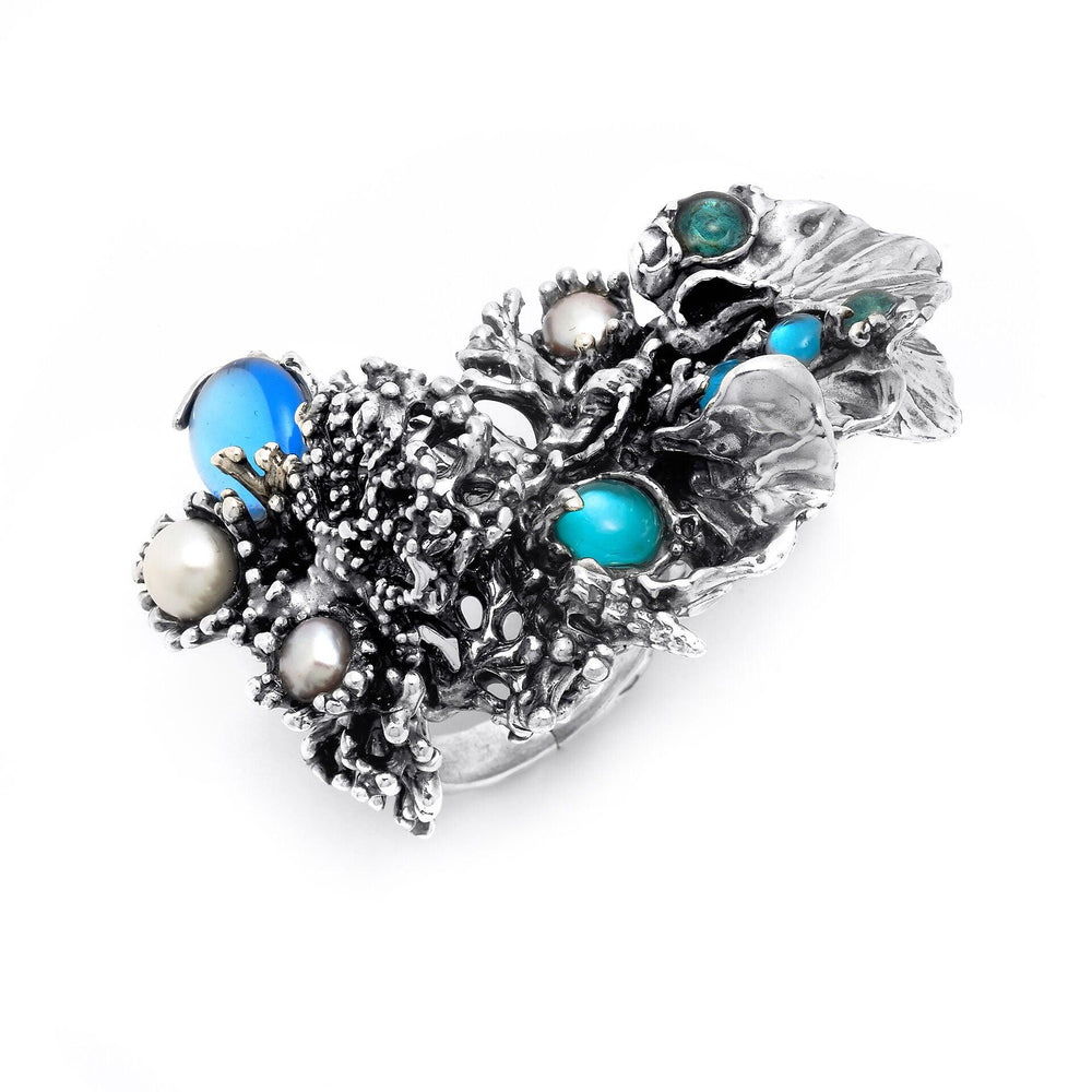 Giovanni Raspini Ring Pacific Blue Reef Floral Jungle Limitierte Auflage 925 Silber 11631 - Capodagli 1937