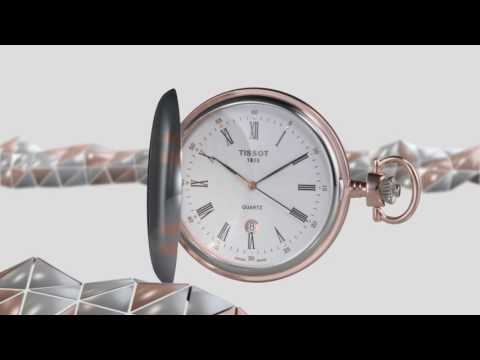 Zegarek kieszonkowy Tissot Savonette 48,5 mm biały kwarc stal T83.6.553.13