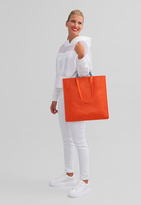 DuDu Blød kvinders taske, tote indkøbspose i farverigt læder, dobbelthåndtag, elegant skuldertaske, stor håndtaske