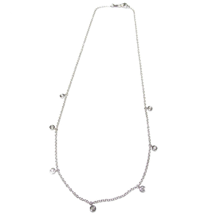 Halskette aus 18 Karat Weißgold, 3,50 g, Linsen mit Diamanten von 0,213 ct, Farbe F, Reinheit Sl 0317Gl – Gioielleria Capodagli