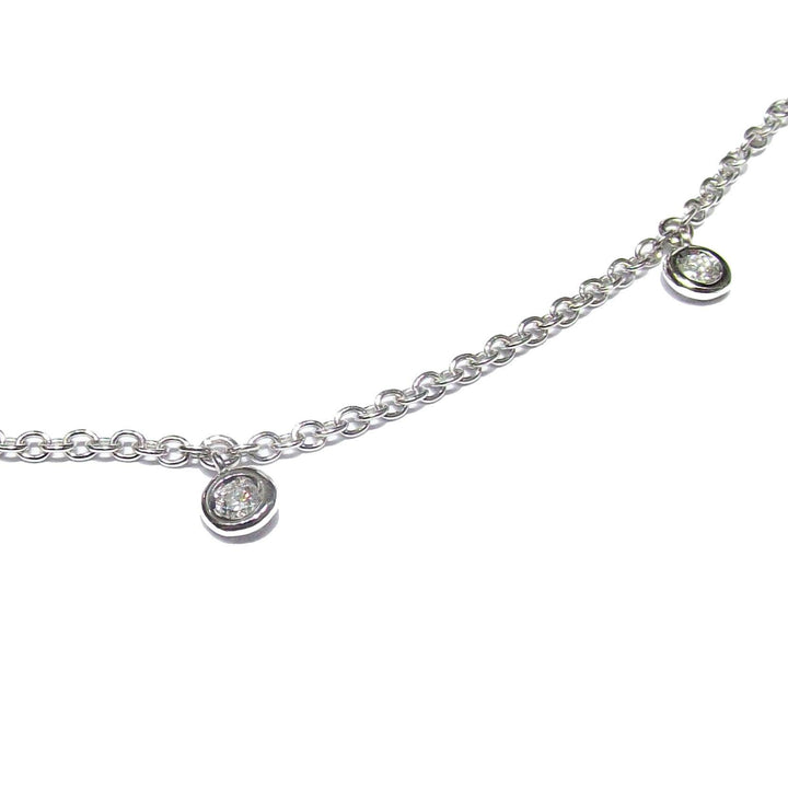 Halskette aus 18 Karat Weißgold, 3,50 g, Linsen mit Diamanten von 0,213 ct, Farbe F, Reinheit Sl 0317Gl – Gioielleria Capodagli