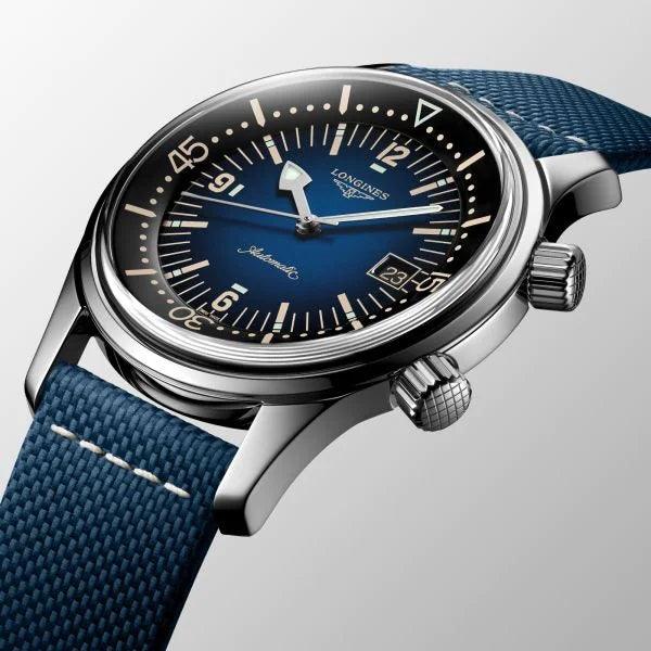 Longines Uhr Heritage Legend Diver Blu Watch 42 mm blauer Automatikstahl L3.774.4.90.2 – Capodagli 1937