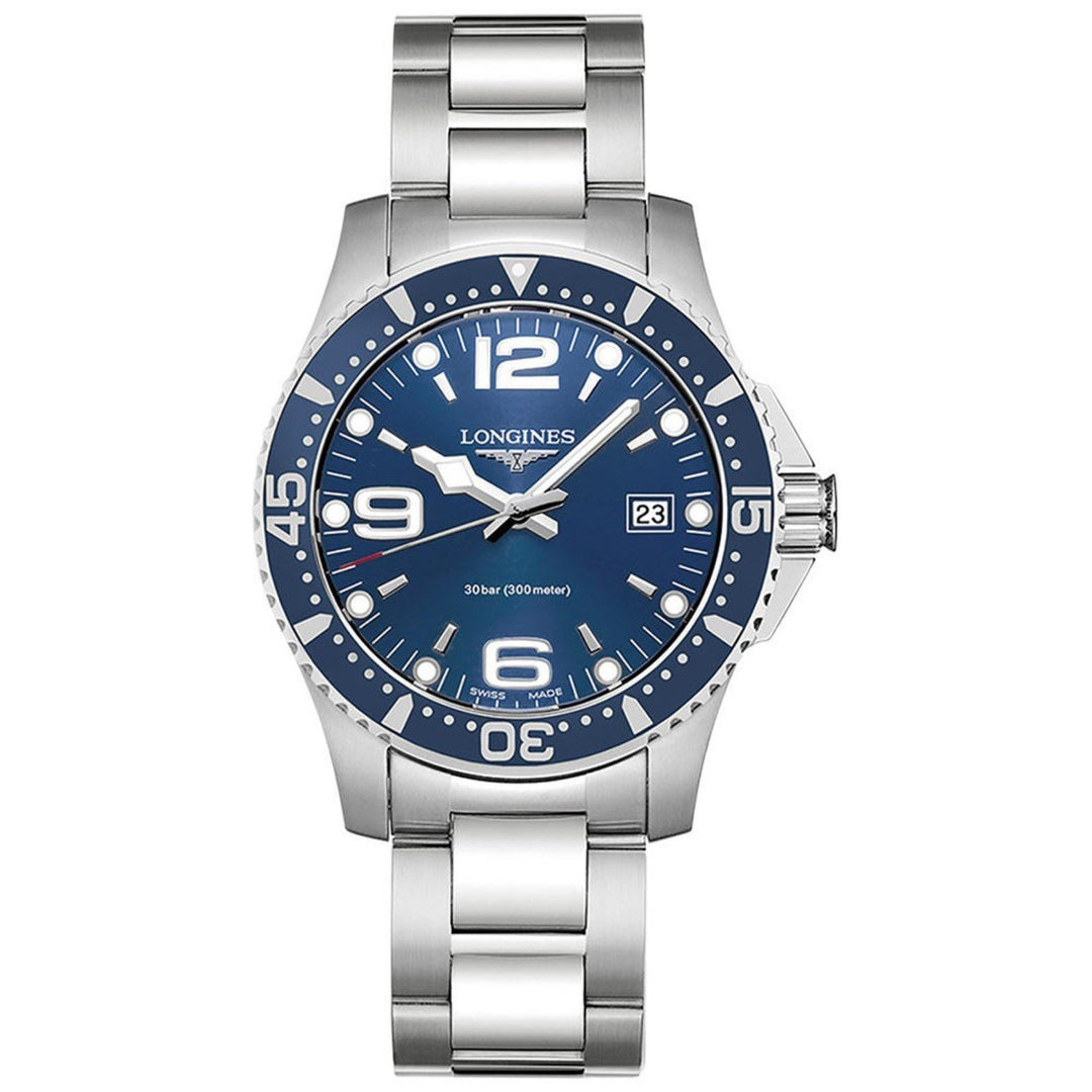 Longines orologio HydroConquest 41mm blu acciaio quarzo L3.740.4.96.6 - Gioielleria Capodagli