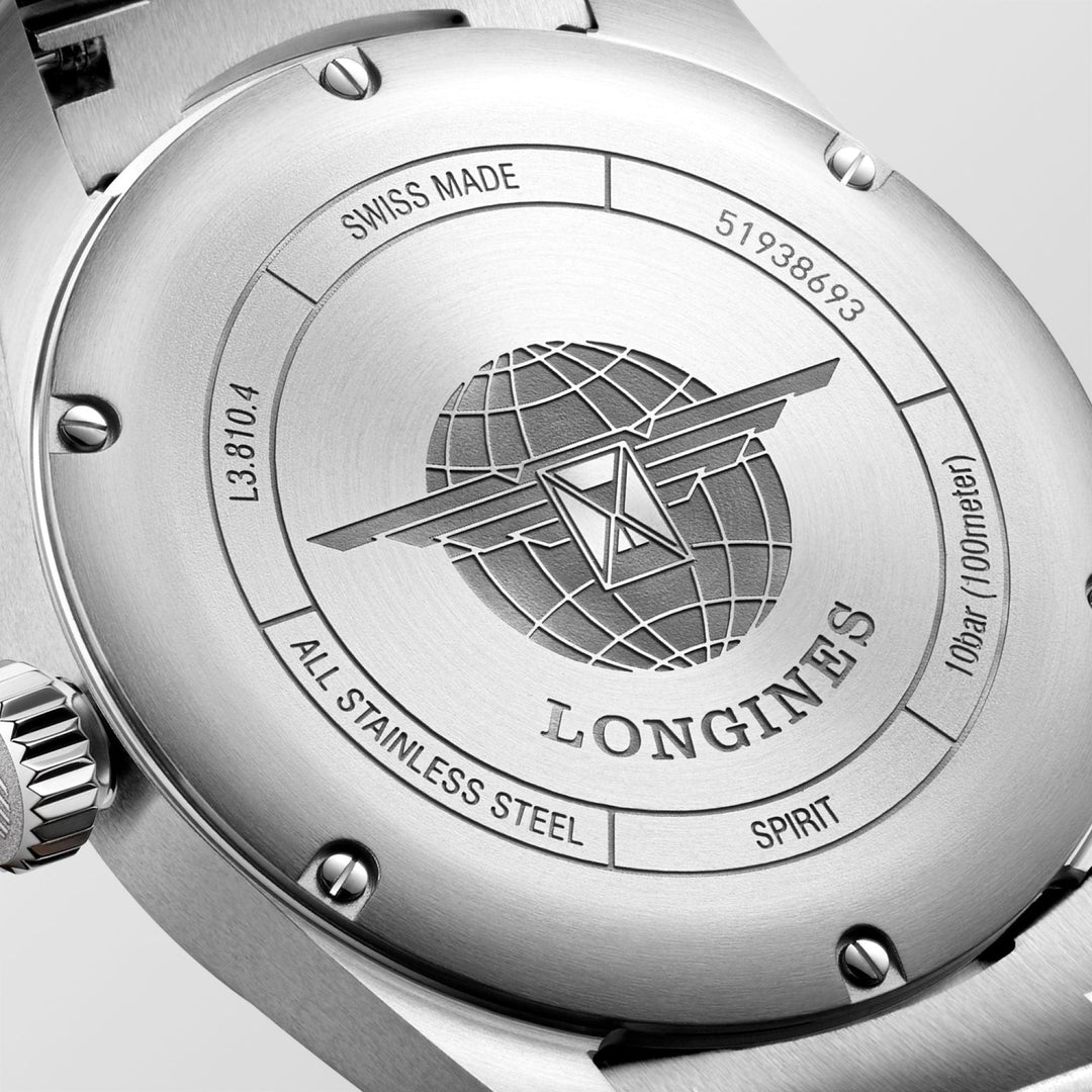 Longines orologio Spirit 40mm argento automatico acciaio L3.810.4.73.6 - Gioielleria Capodagli