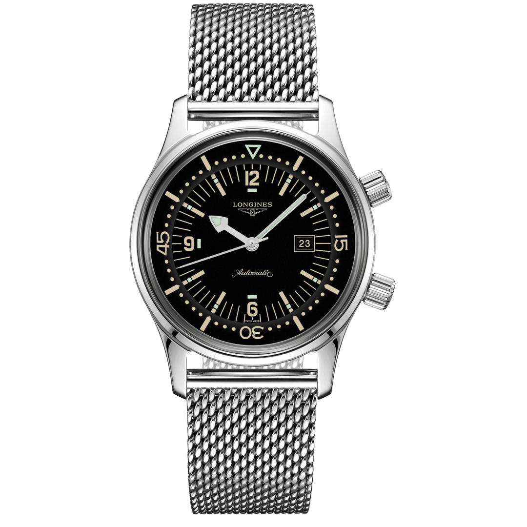 Longines orologio The Longines Legend Diver Watch 36mm nero automatico acciaio L3.374.4.50.6 - Capodagli 1937