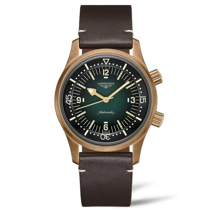 Longines orologio The Longines Legend Diver Watch 42mm verde automatico bronzo titanio L3.774.1.50.2 - Gioielleria Capodagli