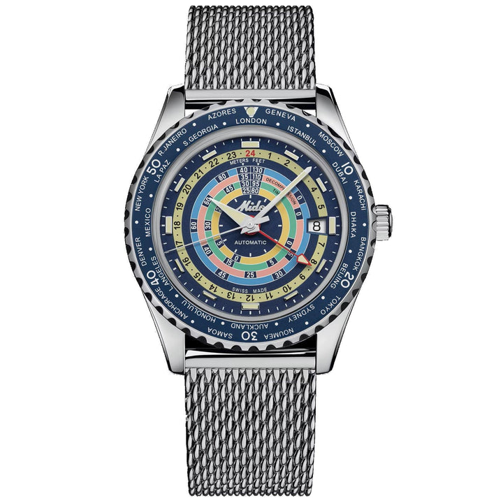 Mido orologio Ocean Star Decompression Worldtimer Special Edition 40mm blu automatico acciaio M026.829.17.041.00 - Capodagli 1937