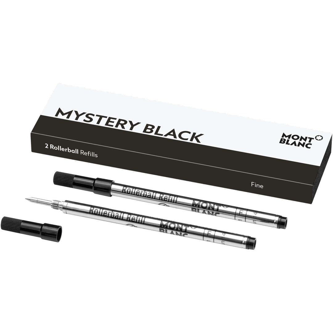 Montblanc 2 refill per roller punta F Mystery Black nero 128230 - Capodagli 1937