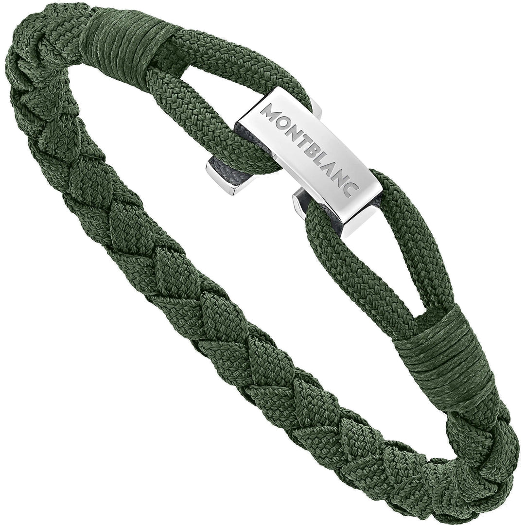 Montblanc bracciale Wrap Me acciaio e nylon verde misura M 12838463 - Capodagli 1937