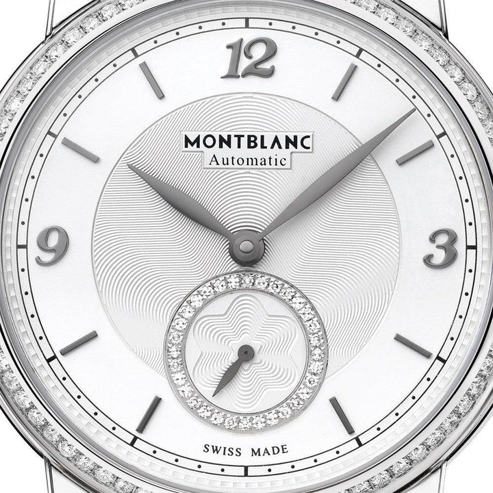 Montblanc orologio Star Legacy Small Second 36mm argento diamanti automatico acciaio 118507 - Gioielleria Capodagli