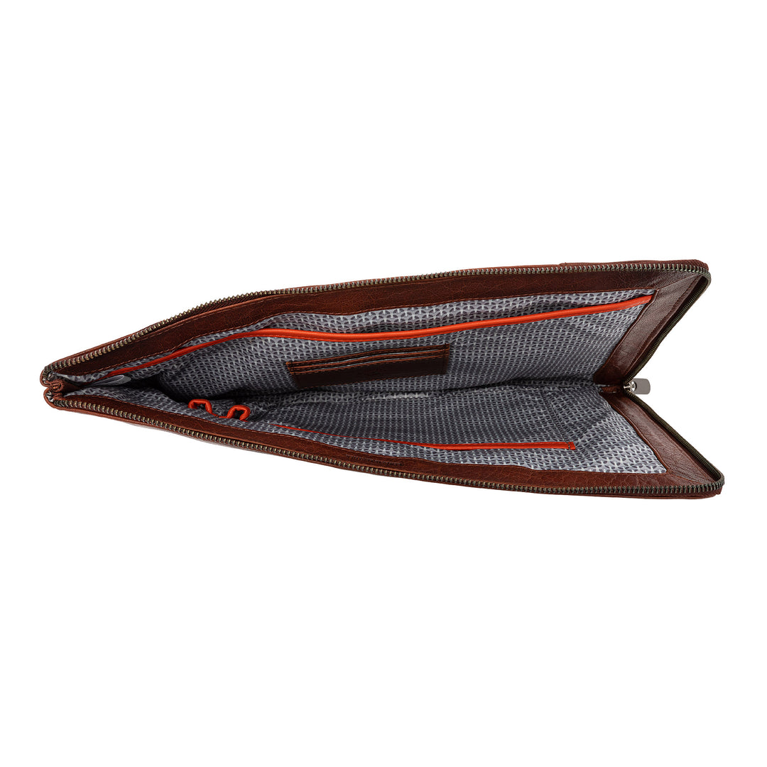 Nuvola Leather A4 kožená kyčle se zipem Zip Folder Holder Tablet TAPS Pracovní karta s rukojetí