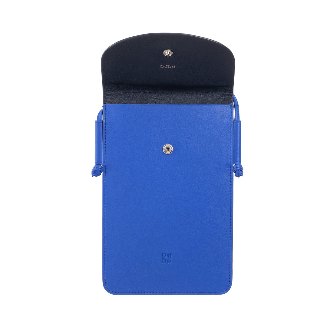 DuDu Držák mobilního telefonu z koženého krku, pouzdra držáku smartphonu až 6,7 palce s knoflíkem, nastavitelným ramenním popruhem, tenkým designem