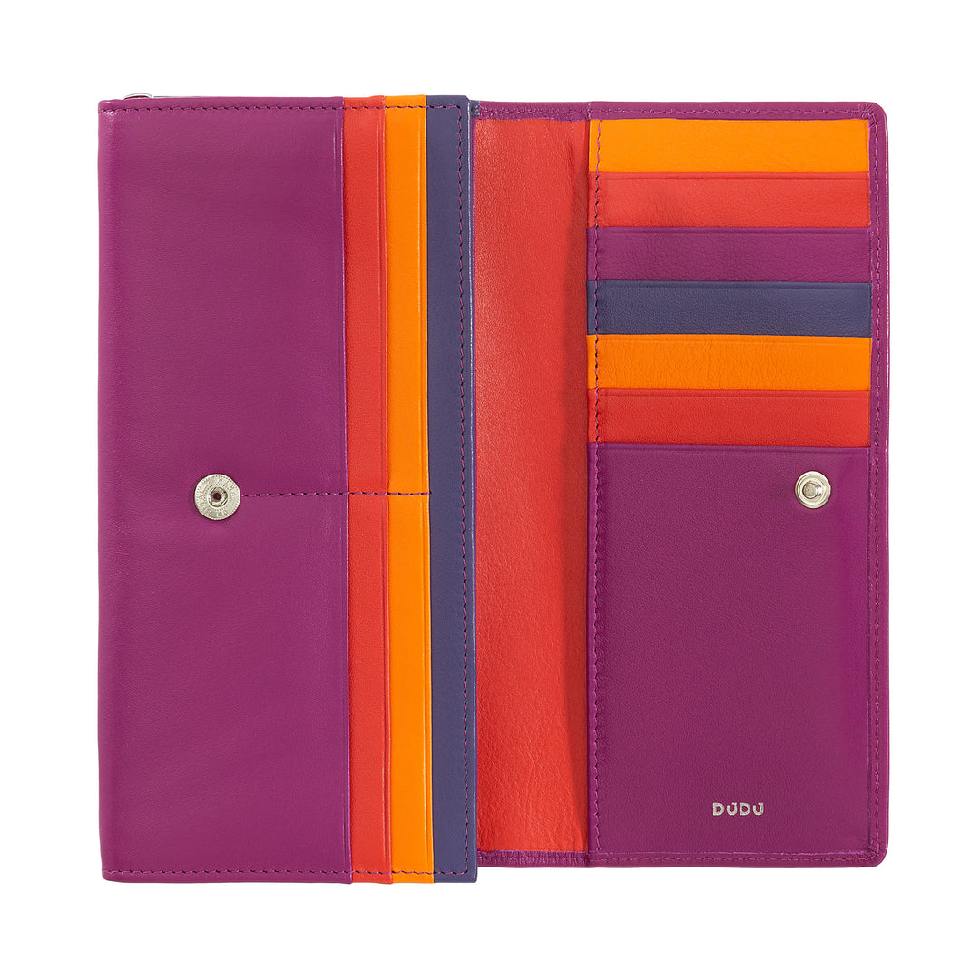 DuDu Dámská peněženka RFID Design Dlouhý zbarvení designu se zipovou kartou ZIP Dveře a uzavření tlačítek