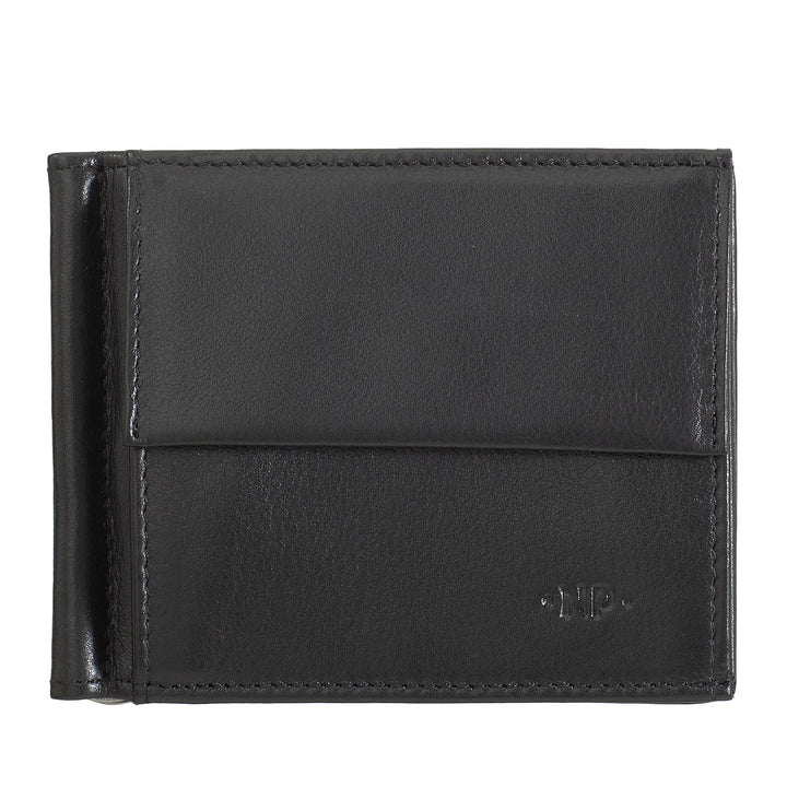 Kožená peněženka Nuvola Muži s reálnou koženou klipem s držákem a kapsami a kapsami