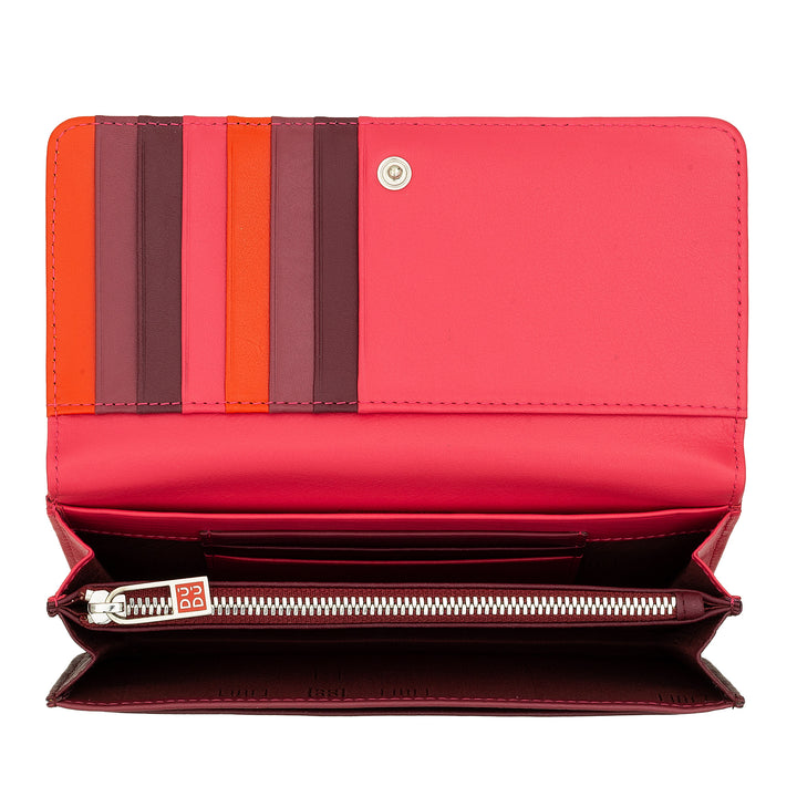 DuDu Velká ženská peněženka v měkké kožené RFID vícebarevné kundičky