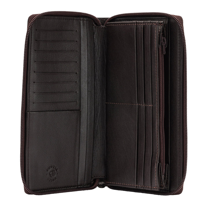 Nuvola Leder Brieftasche Große Frauen mit Reißverschluss Leder Zip Zip 14 Kreditkartenhalter Taschen und Kochfelder