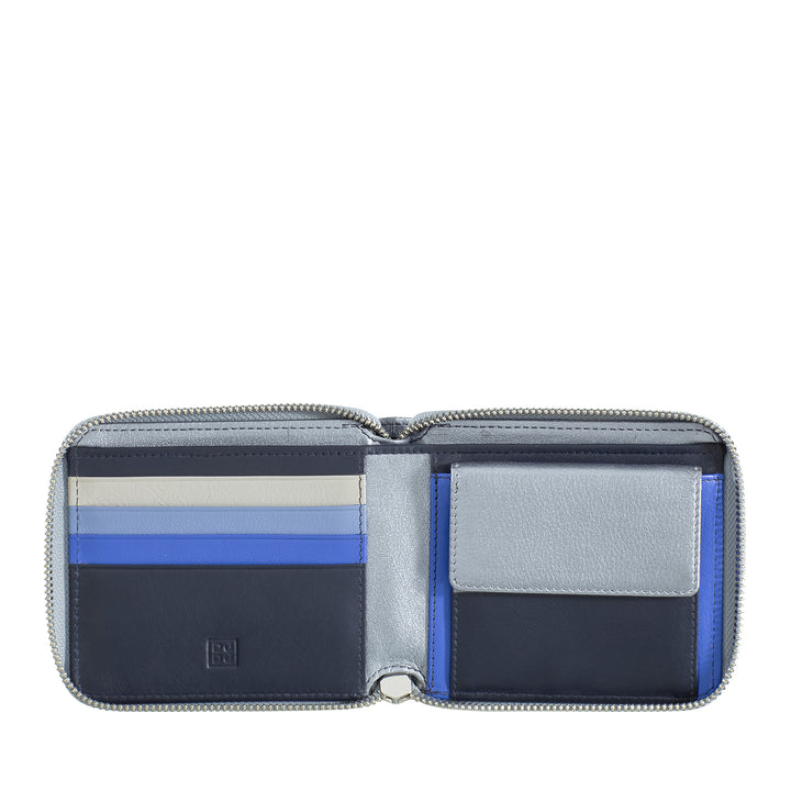 DuDu Prawdziwy skórzany portfel z RFID Karta kredytowa Małe karty powietrza z zip z zawiasami z Portamonete