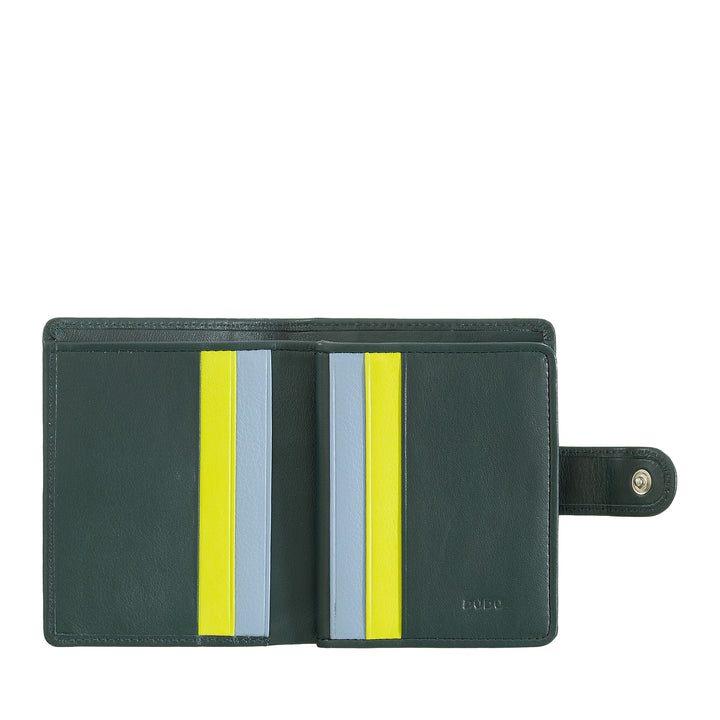 DuDu Dámská peněženka ve skutečném držáku kožené kůže v RFID v kůži RFID se zavěšenými zavěšenými bankovkami, vnějším uzavřením