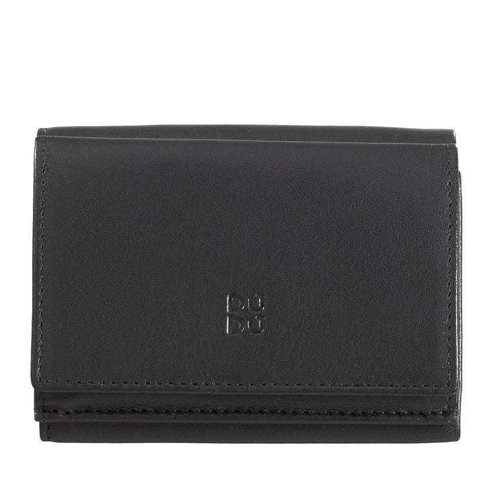 DuDu Peněženka s malou koženou páskou, peněženka žen, kompaktní design s držákem držáku a karty