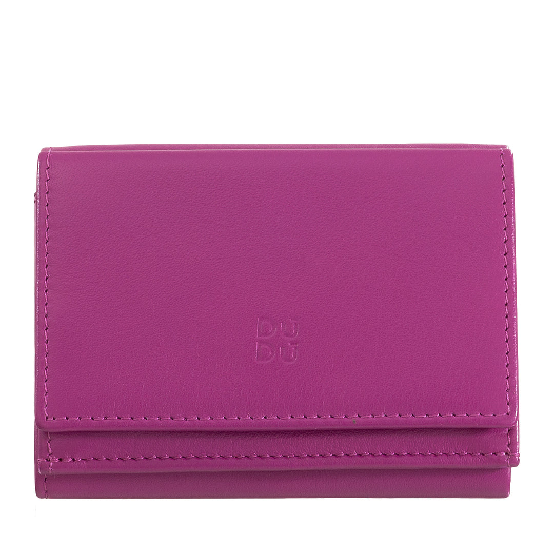 DuDu Peněženka s malou koženou páskou, peněženka žen, kompaktní design s držákem držáku a karty
