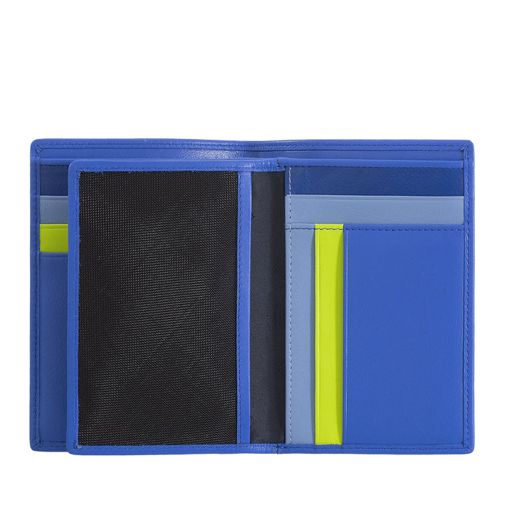 Pásová peněženka Dudu pro knihu RFID ve vícebarevné kůži s bleskem