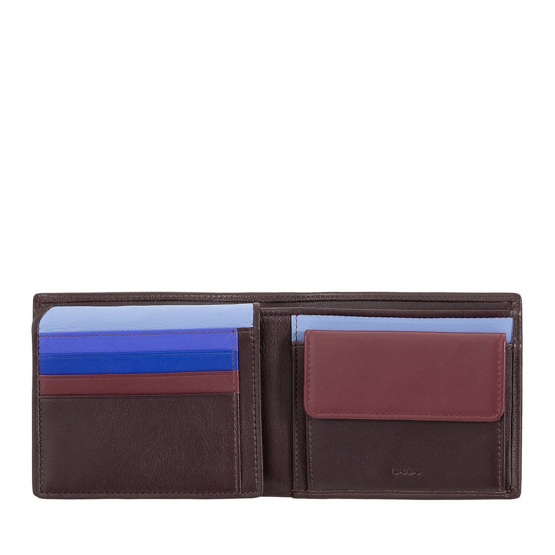 Dudu flerfarvet læder multicolor tegnebog underskrevet RFID mand