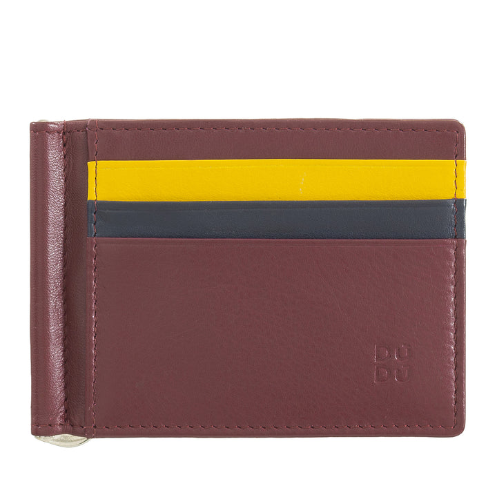 DuDu Mænds tegnebog med læderklip Holder kreditkortholder klip tynde pengesedler fliser indehaver