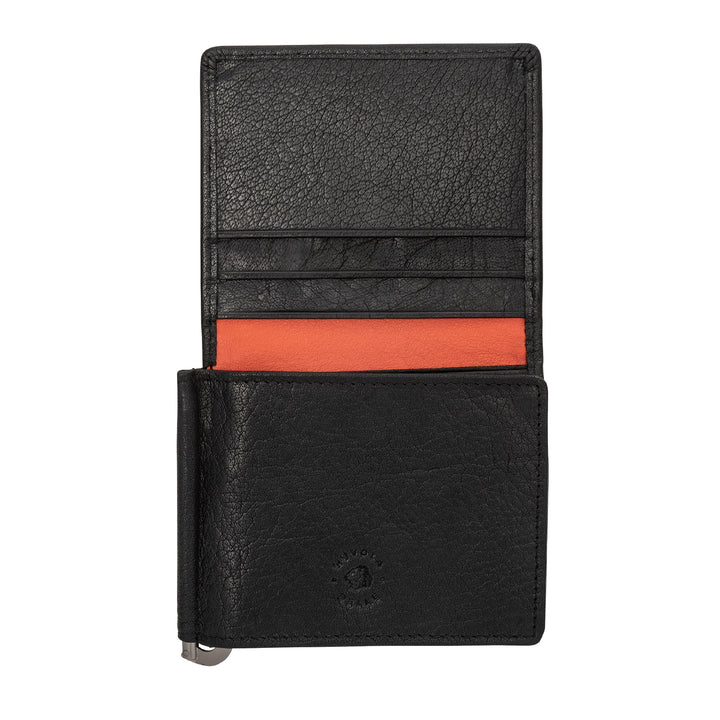 Nuvola Leather Portfolio Man Stopsoldi s držáky dveří a kreditními kartami Stop BankNotes Trifold