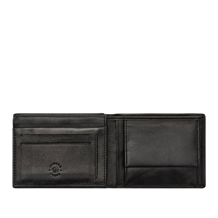 Nuvolaská kožená peněženka v kůži v kůži s karetními dveřmi držáku kokpitu Identita a bankovky