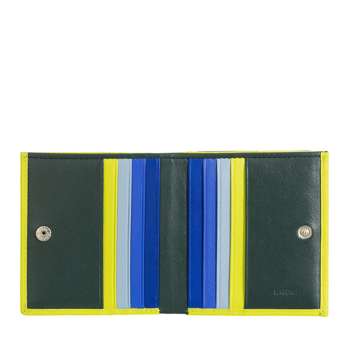 DUDU Portafoglio RFID di pelle multicolore porta carte e monete - Capodagli 1937
